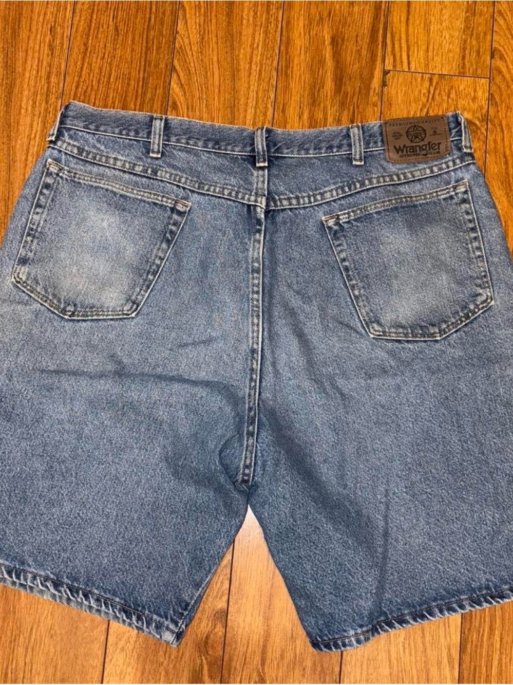 Wrangler Faded Blue Denim Cutoff Shorts